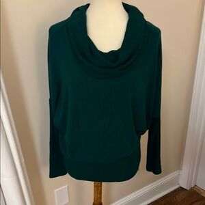 WHBM/White House Black Market Women's Teal Cowl Neck tunic top-EUC